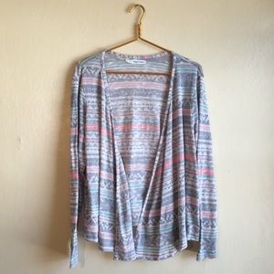 Maurices grey and pink tribal plus size cardigan
